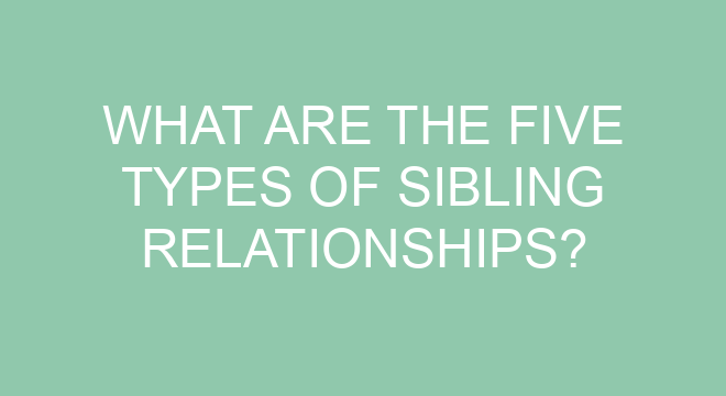 What Are The Five Types Of Sibling Relationships